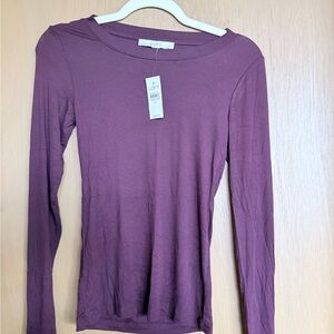 LOFT Women's Plum Long Sleeve Tee - XS - NWT